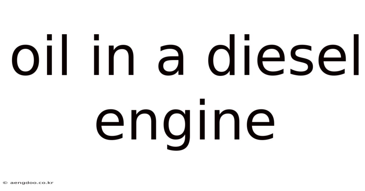 Oil In A Diesel Engine