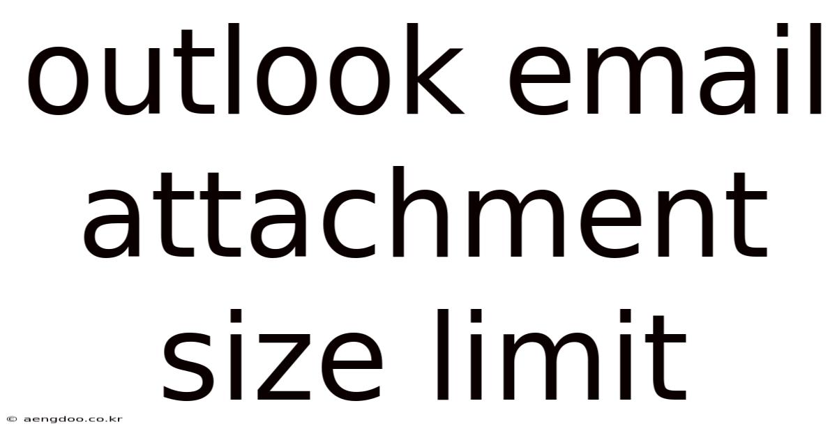 Outlook Email Attachment Size Limit