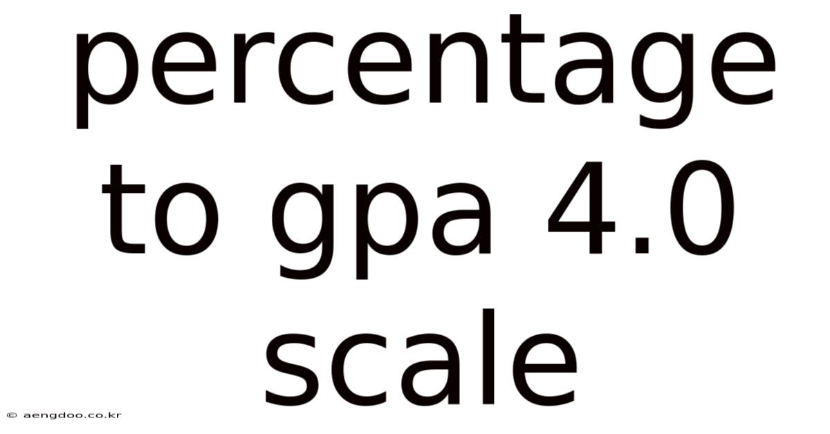 Percentage To Gpa 4.0 Scale