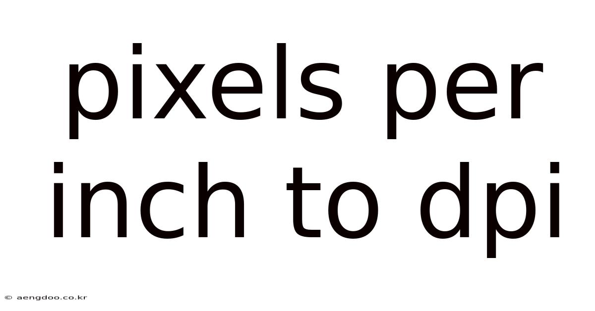 Pixels Per Inch To Dpi