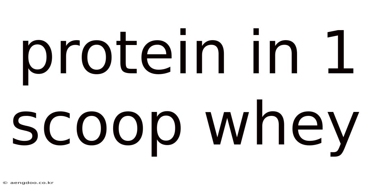 Protein In 1 Scoop Whey