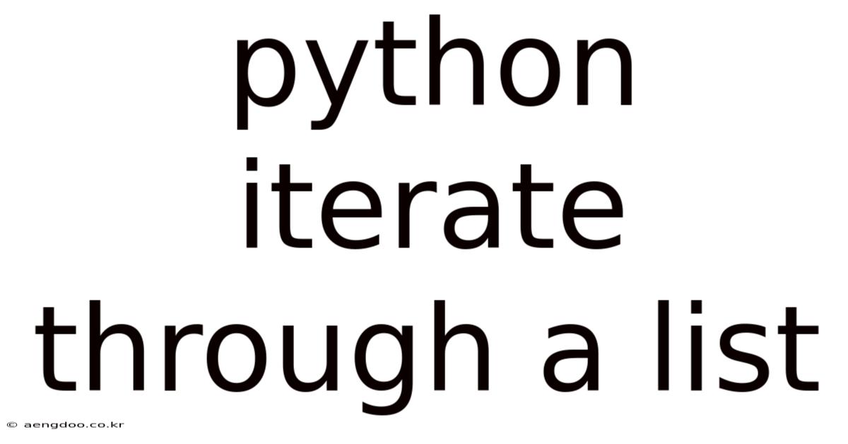 Python Iterate Through A List