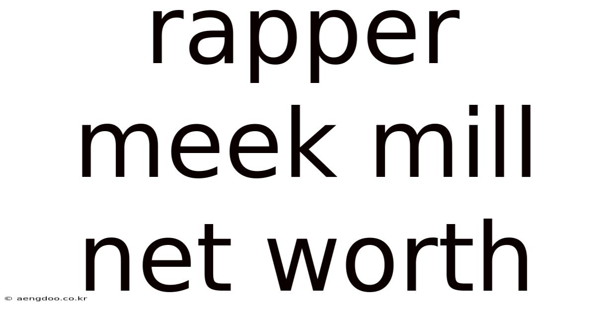 Rapper Meek Mill Net Worth