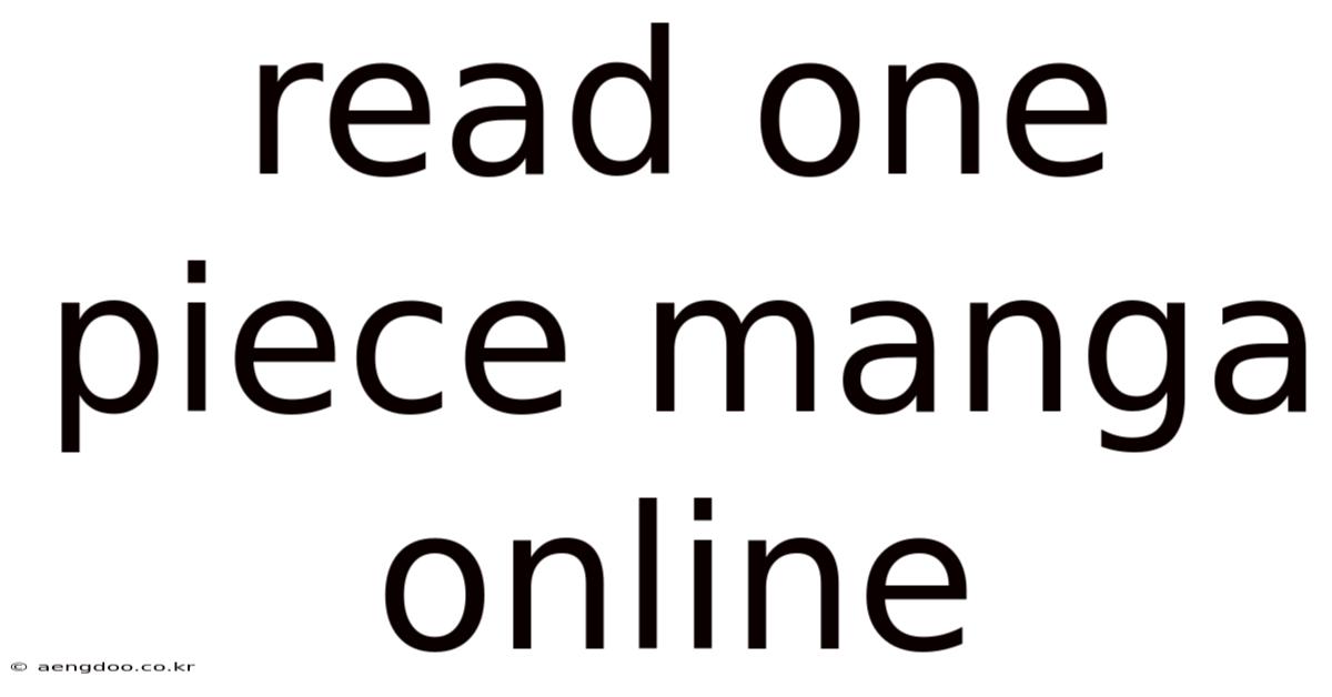 Read One Piece Manga Online