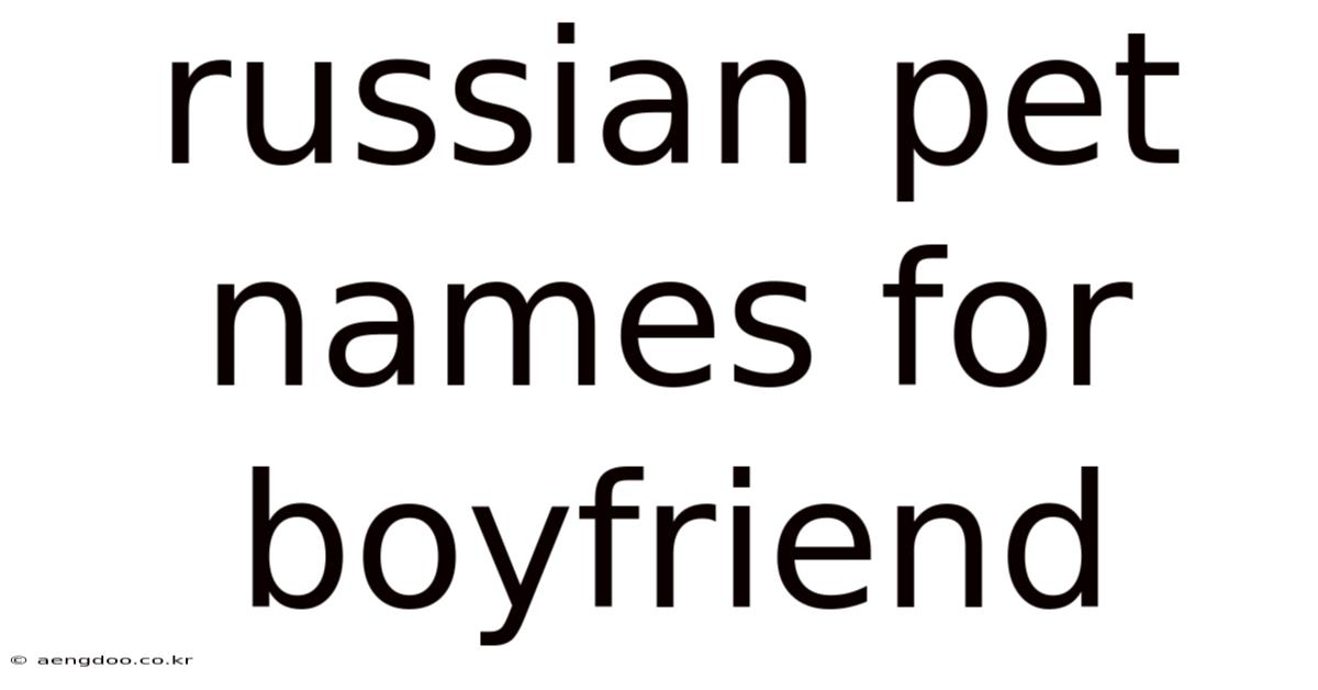 Russian Pet Names For Boyfriend