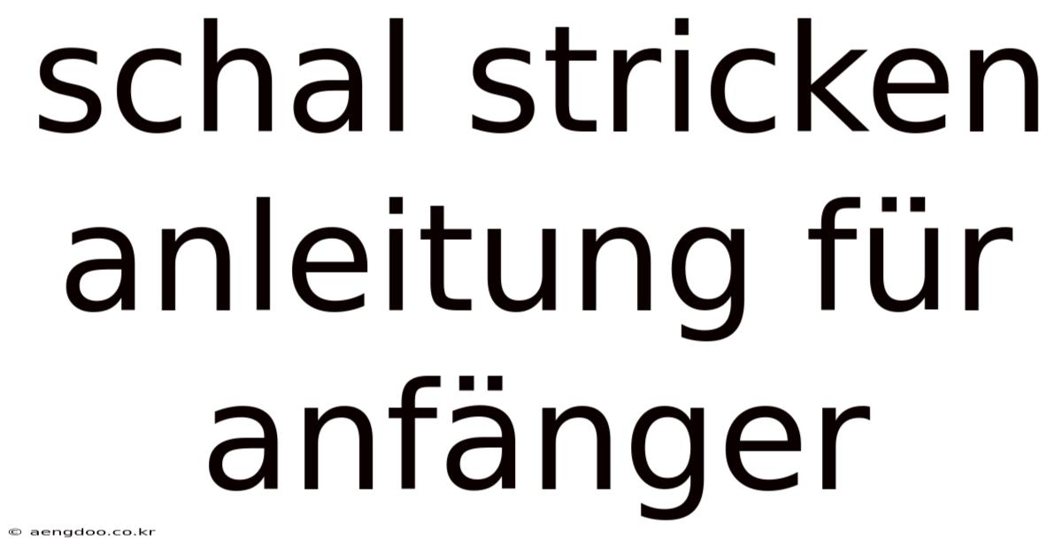 Schal Stricken Anleitung Für Anfänger