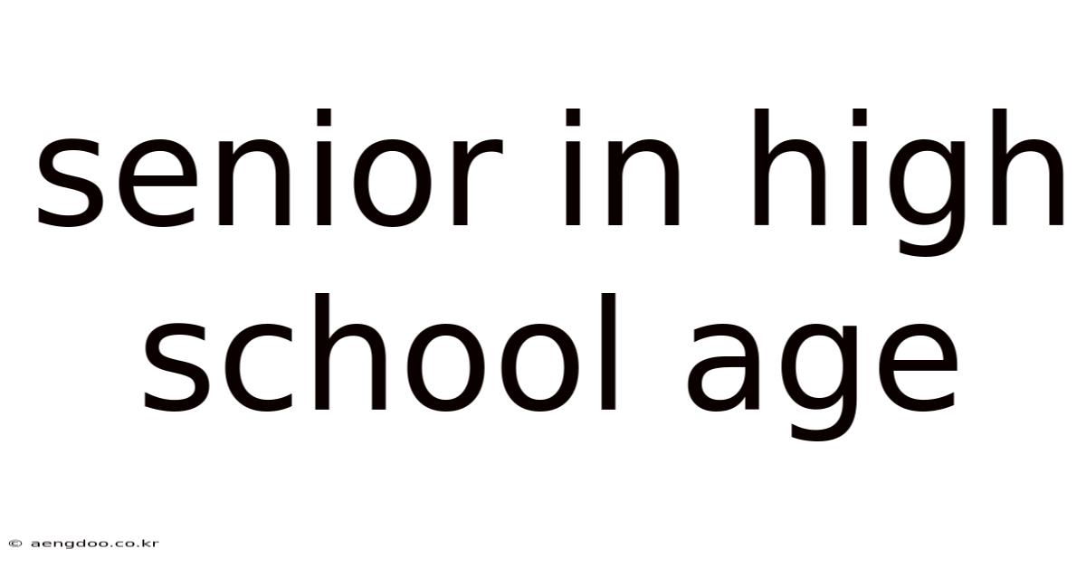 Senior In High School Age
