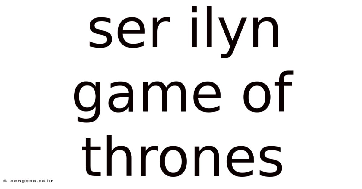 Ser Ilyn Game Of Thrones