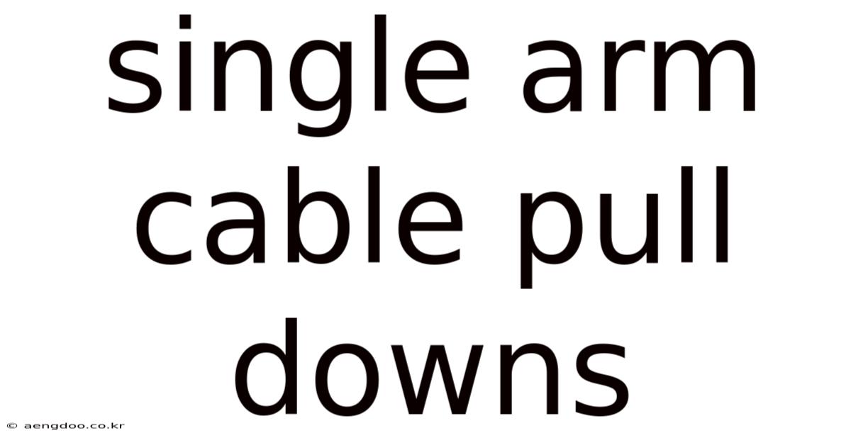 Single Arm Cable Pull Downs