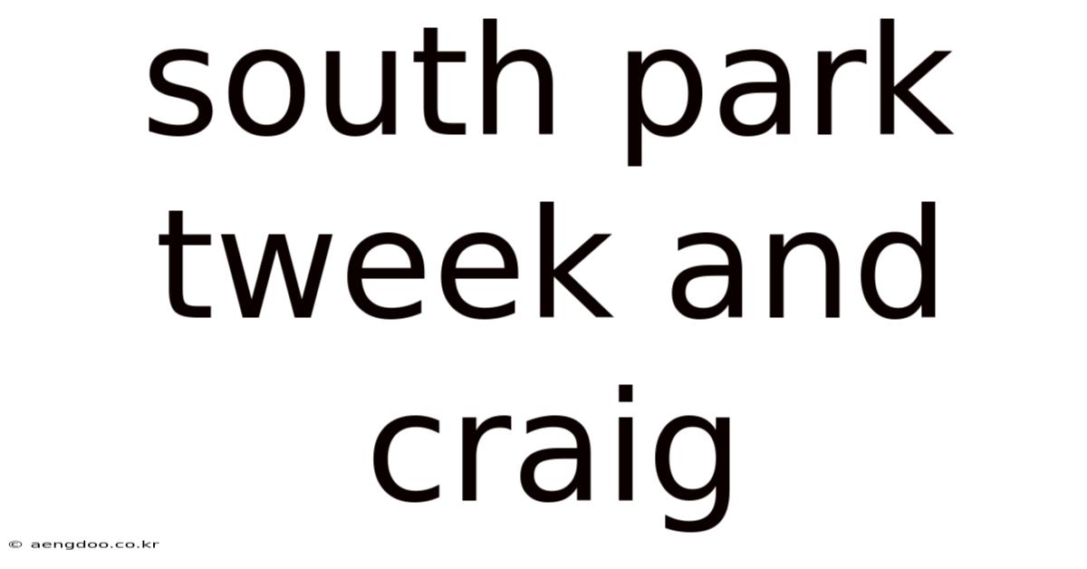 South Park Tweek And Craig