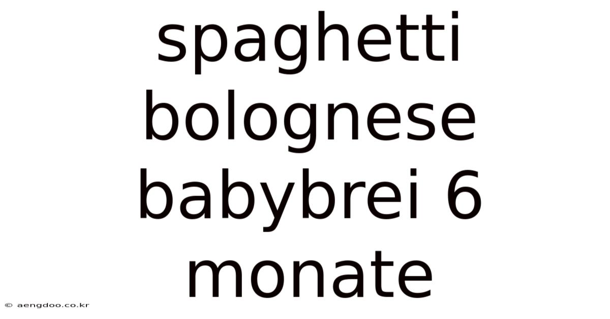Spaghetti Bolognese Babybrei 6 Monate