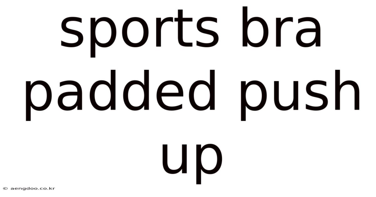 Sports Bra Padded Push Up