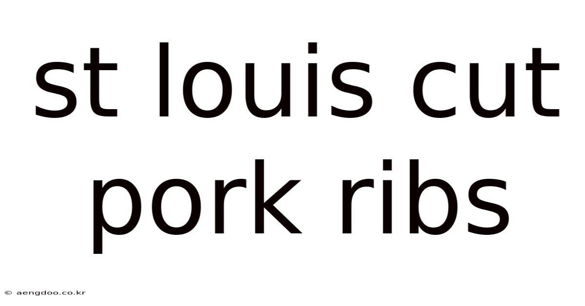 St Louis Cut Pork Ribs