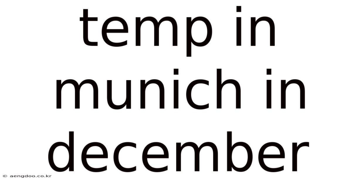 Temp In Munich In December
