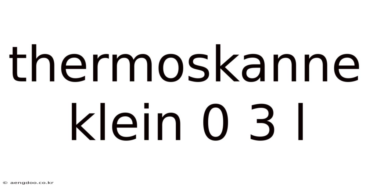 Thermoskanne Klein 0 3 L