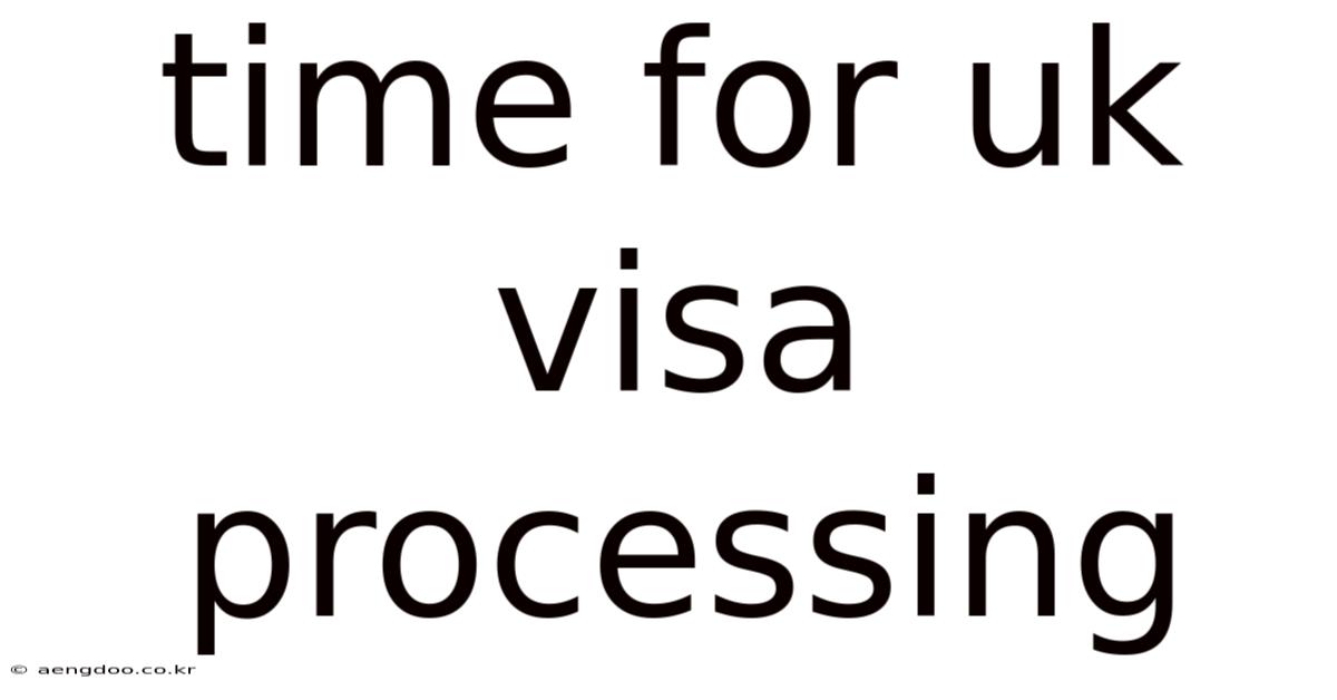 Time For Uk Visa Processing