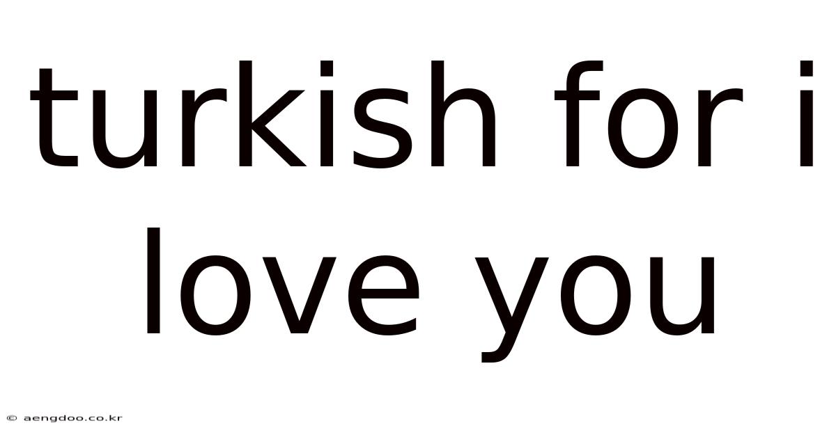 Turkish For I Love You
