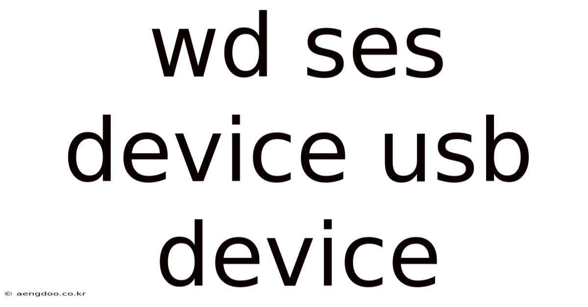 Wd Ses Device Usb Device