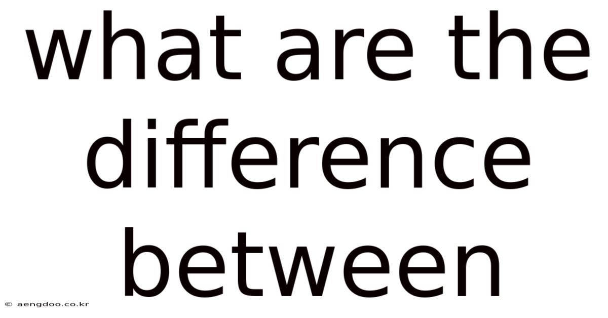 What Are The Difference Between
