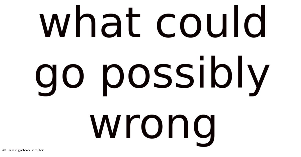 What Could Go Possibly Wrong