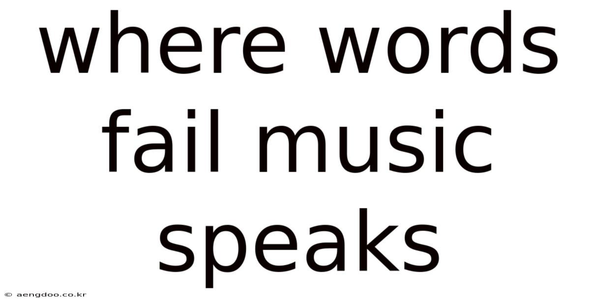 Where Words Fail Music Speaks