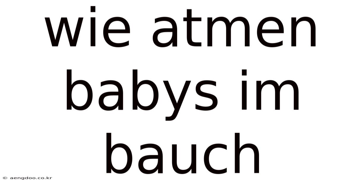 Wie Atmen Babys Im Bauch