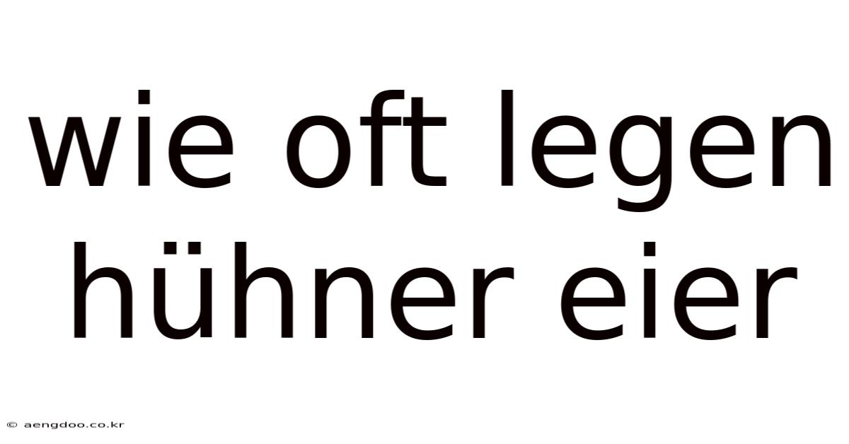 Wie Oft Legen Hühner Eier