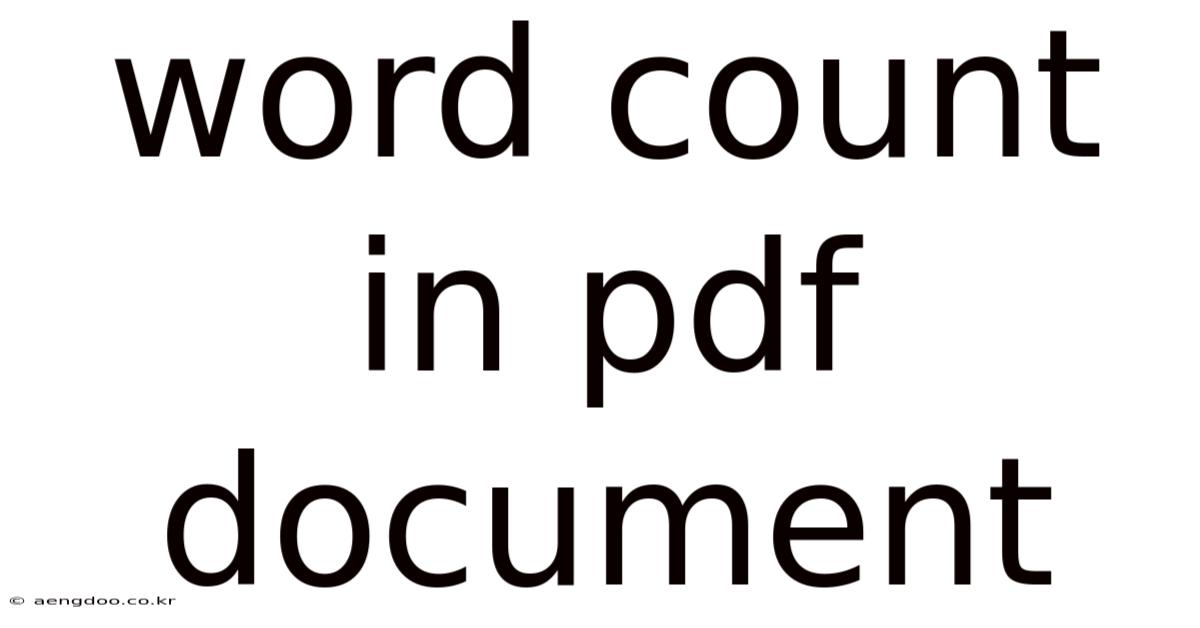 Word Count In Pdf Document